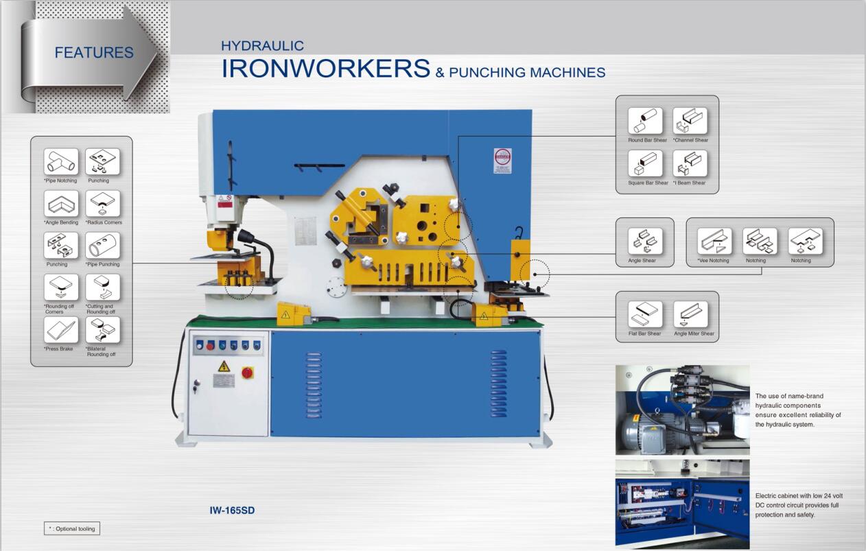 Metal Hydraulic IronWorker Machine Punching And Shearing Machine เครื่องเจาะและตัดเหล็กไฮดรอลิกโลหะ