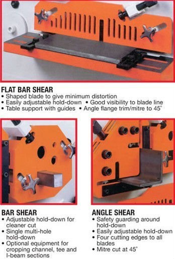 Q35y Series Multifunctional Hydraulic Iron Worker Combined Shearing And Punching Machine Q35y Series เครื่องตัดและเจาะเหล็กไฮดรอลิกแบบมัลติฟังก์ชั่น