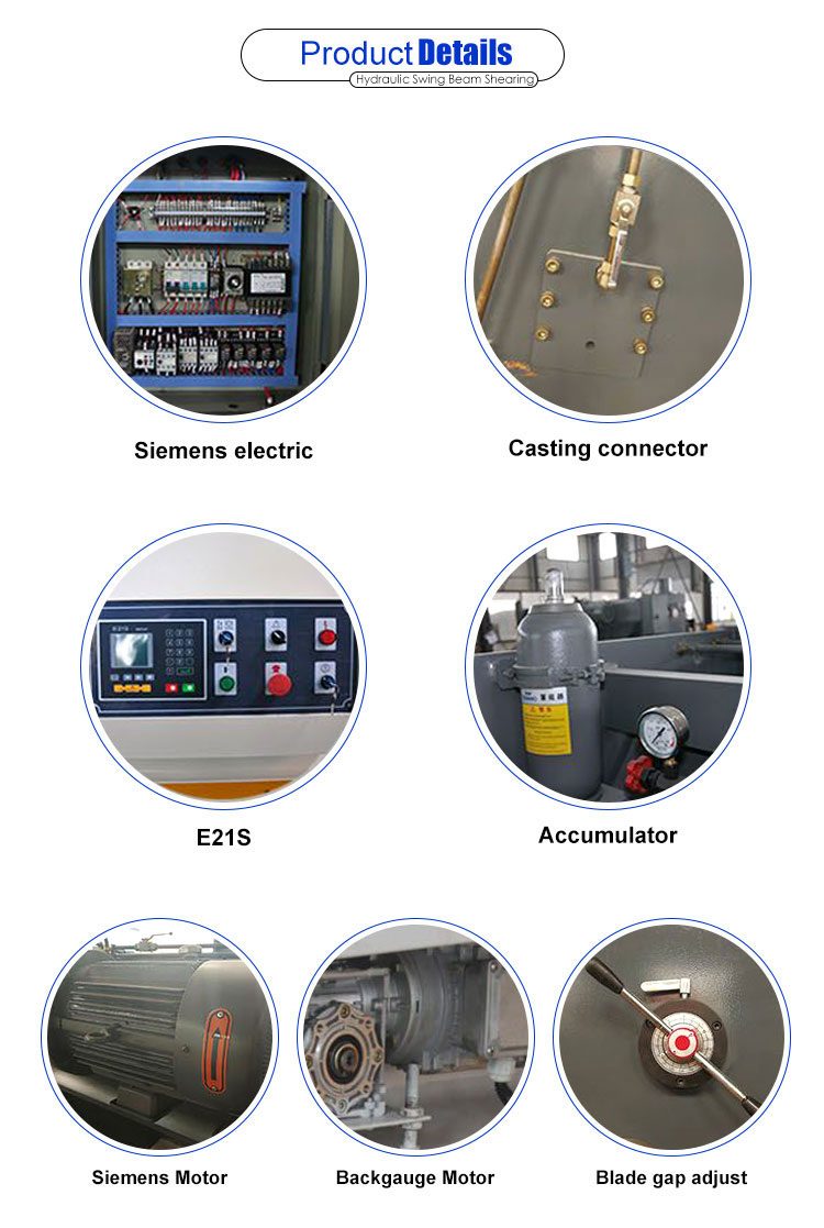 Qc12y-6x5000 Cnc Hydraulic Shearing Machine For Sheet Metal Cutting With Ce Qc12y-6x5000 Cnc เครื่องตัดไฮดรอลิกสำหรับการตัดแผ่นโลหะด้วยCe