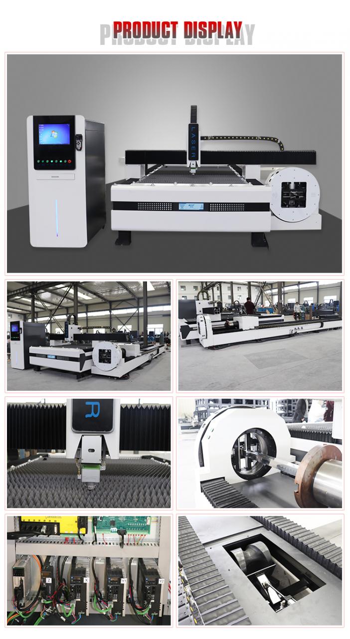 เครื่องตัดเลเซอร์แผ่นท่อโลหะ Cnc โรตารี่ 2000w เครื่องตัดไฟเบอร์เลเซอร์