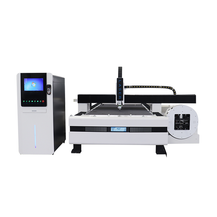 เครื่องตัดเลเซอร์แผ่นท่อโลหะ Cnc โรตารี่ 2000w เครื่องตัดไฟเบอร์เลเซอร์